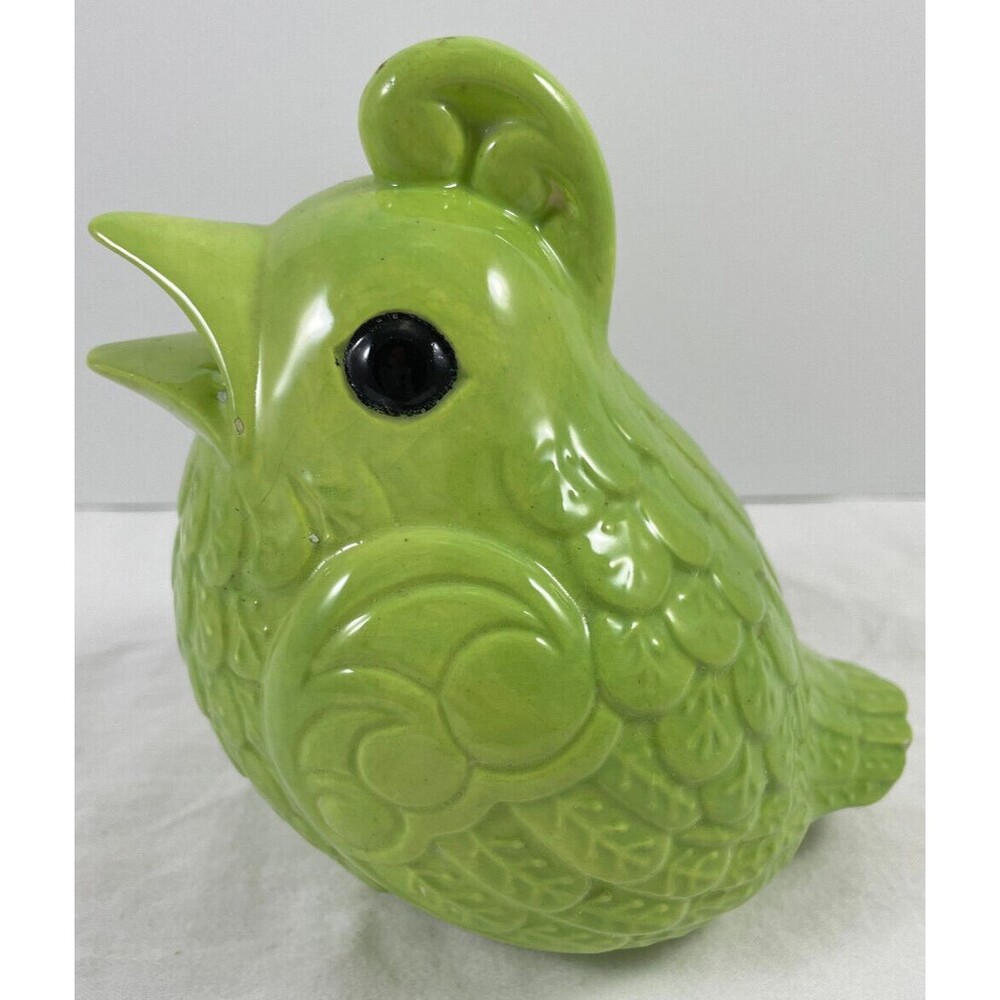 Bird Powder Shaker w/ Stopper Lime Green Italy Vintage Ceramic Italy